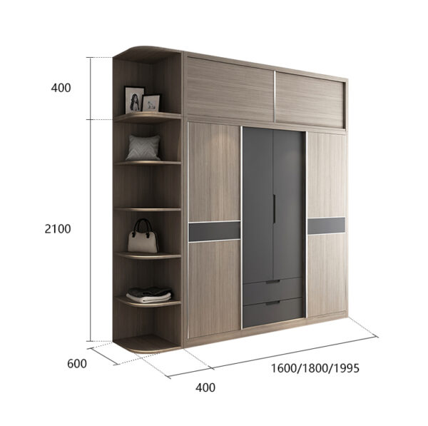 Modern style bedroom furniture easy assemble wooden dressing closet ...