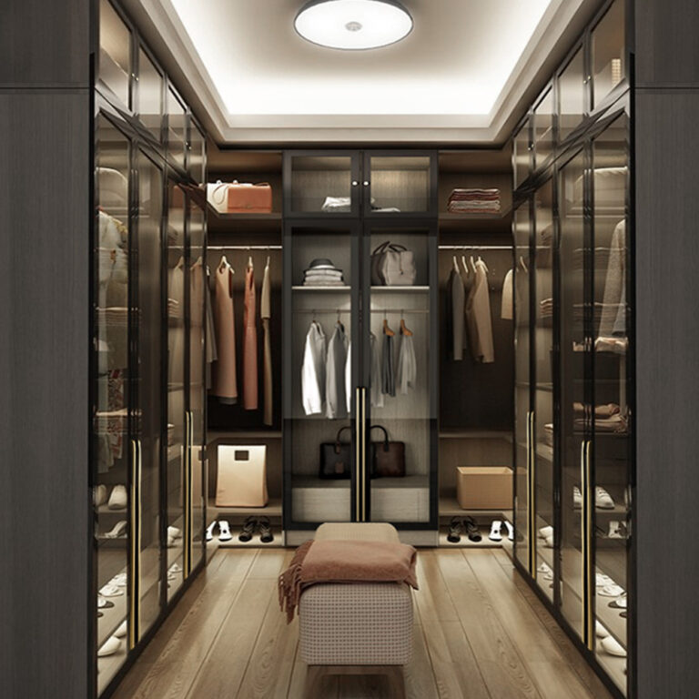 High-End Luxury Walk-in Closet with Glass Door – CBMmart